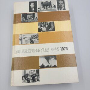 Vintage 1974 Grolier Encyclopedia Year Book | Rare Publishing Collectible